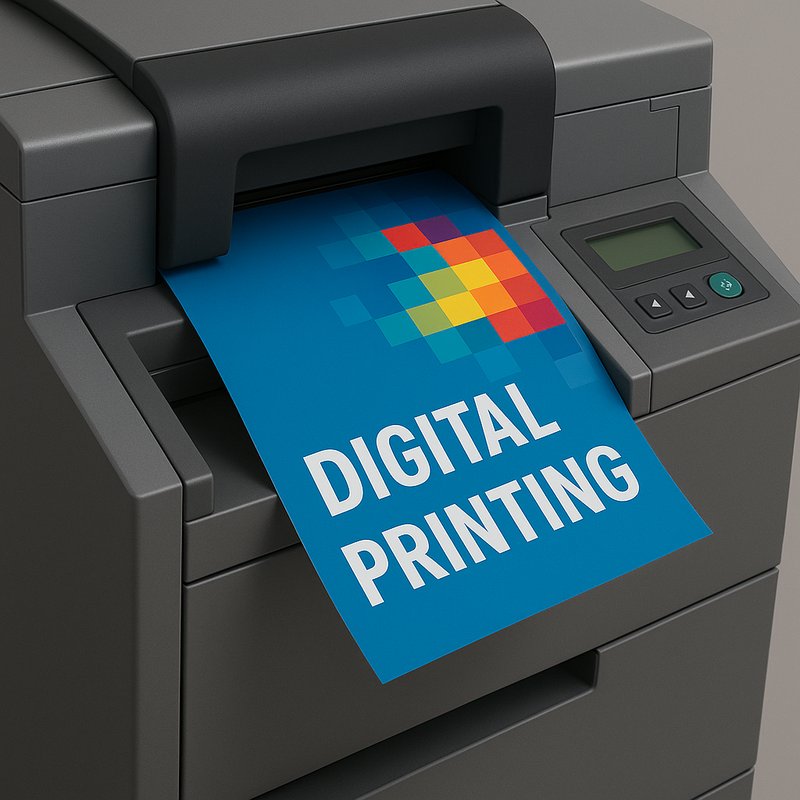Digital press producing a full-colour printed sheet